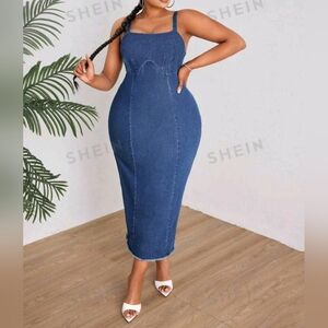SHEIN SXY Plus Size Bodycon Denim Dress